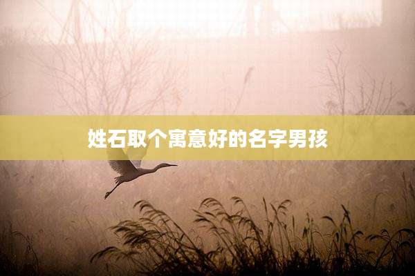姓石取个寓意好的名字男孩