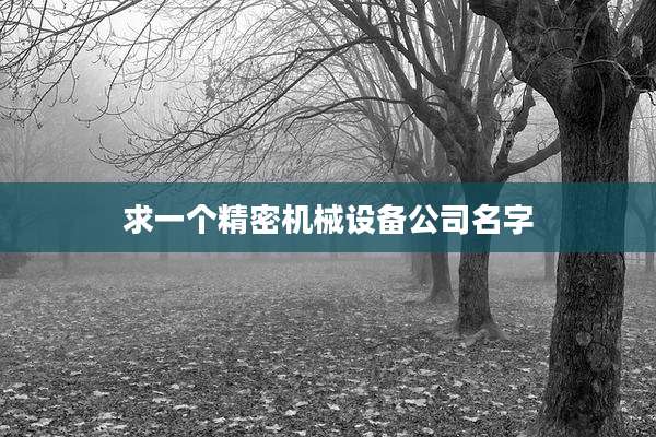 求一个精密机械设备公司名字