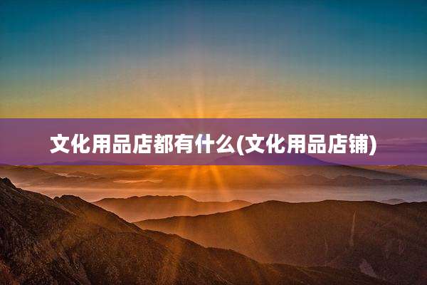 文化用品店都有什么(文化用品店铺)