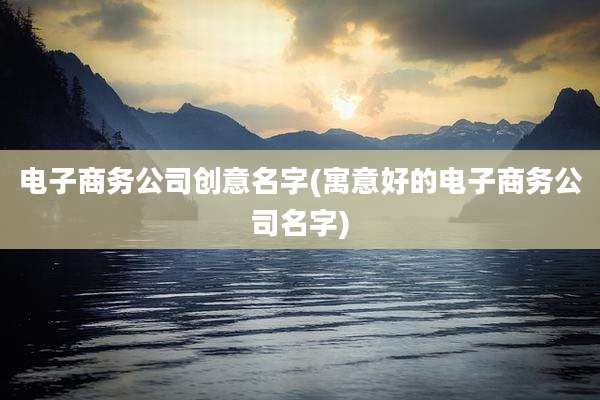 电子商务公司创意名字(寓意好的电子商务公司名字)