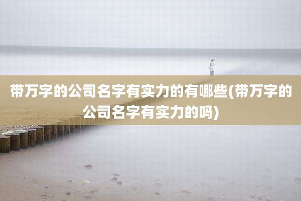 带万字的公司名字有实力的有哪些(带万字的公司名字有实力的吗)