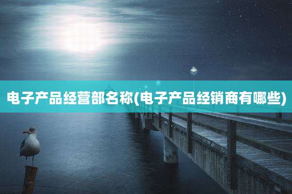 电子产品经营部名称(电子产品经销商有哪些)