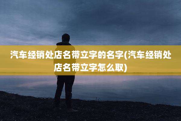 汽车经销处店名带立字的名字(汽车经销处店名带立字怎么取)