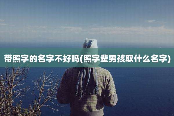 带照字的名字不好吗(照字辈男孩取什么名字)
