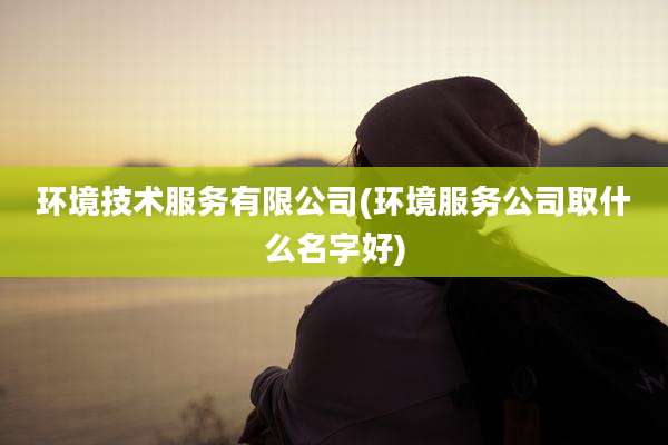 环境技术服务有限公司(环境服务公司取什么名字好)