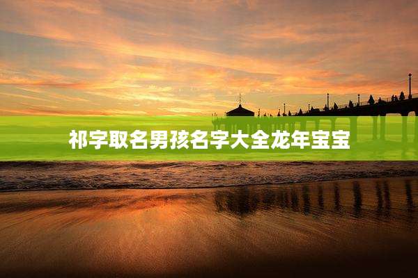 祁字取名男孩名字大全龙年宝宝