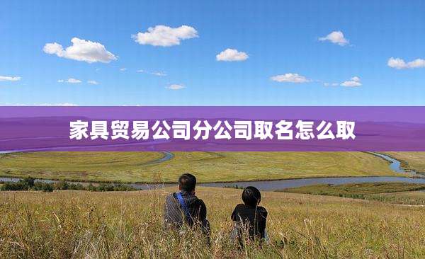 家具贸易公司分公司取名怎么取