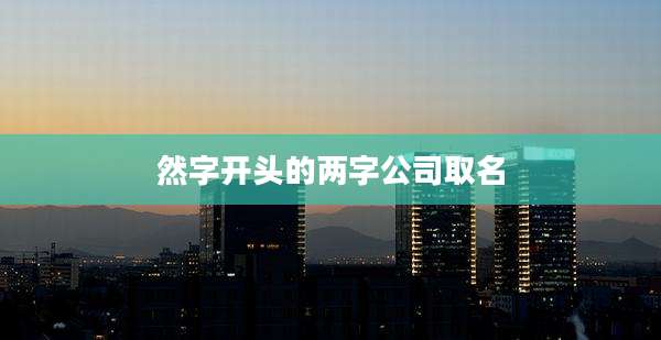 然字开头的两字公司取名
