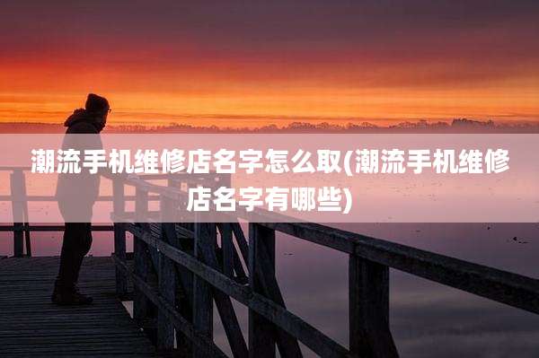 潮流手机维修店名字怎么取(潮流手机维修店名字有哪些)