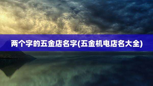两个字的五金店名字(五金机电店名大全)