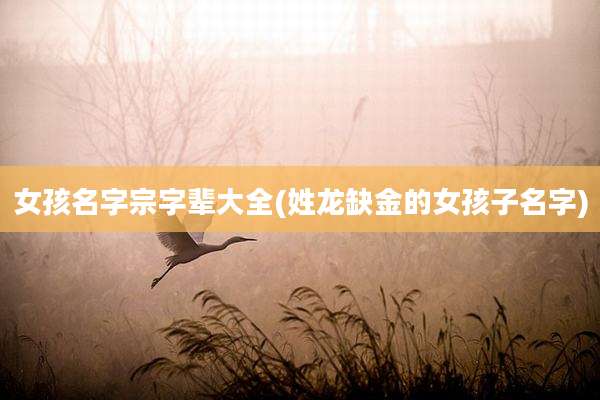女孩名字宗字辈大全(姓龙缺金的女孩子名字)