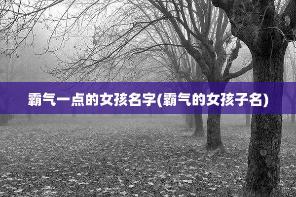 霸气一点的女孩名字(霸气的女孩子名)