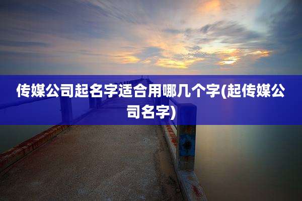 传媒公司起名字适合用哪几个字(起传媒公司名字)