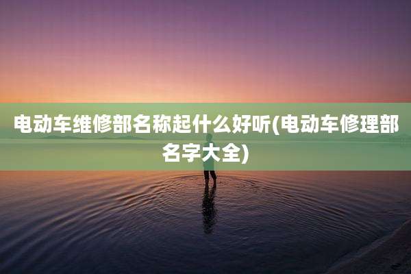 电动车维修部名称起什么好听(电动车修理部名字大全)