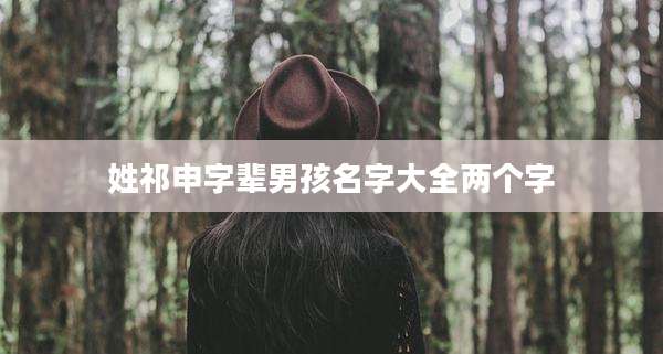 姓祁申字辈男孩名字大全两个字