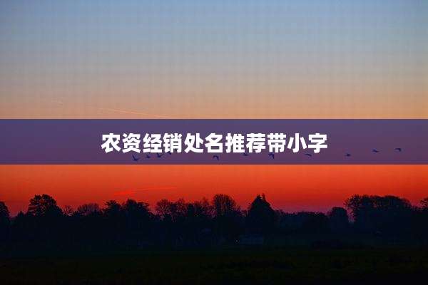 农资经销处名推荐带小字