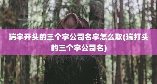 瑞字开头的三个字公司名字怎么取(瑞打头的三个字公司名)