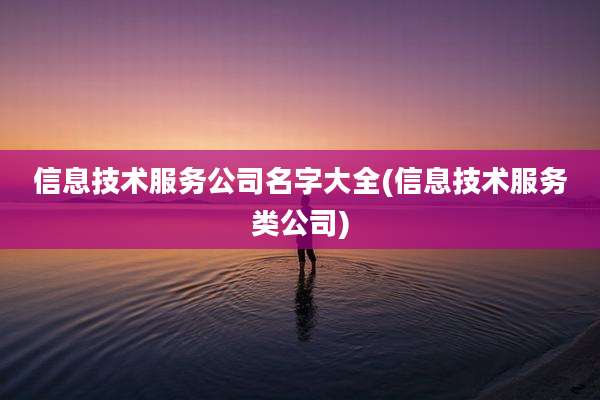 信息技术服务公司名字大全(信息技术服务类公司)