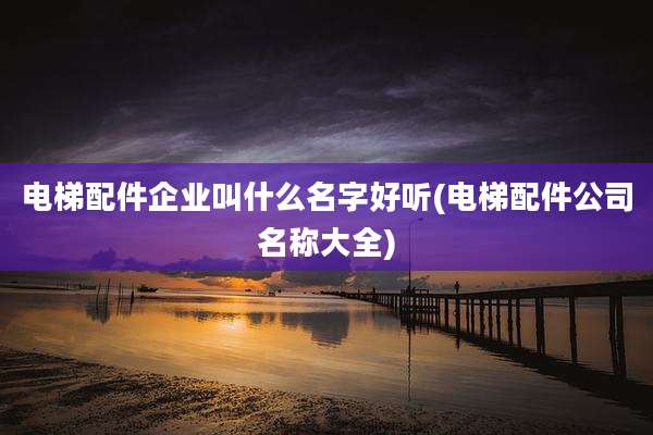 电梯配件企业叫什么名字好听(电梯配件公司名称大全)