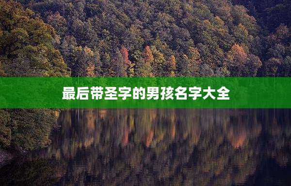 最后带圣字的男孩名字大全