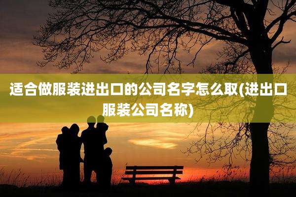 适合做服装进出口的公司名字怎么取(进出口服装公司名称)