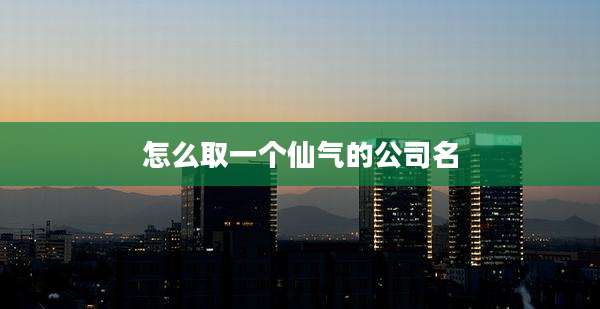 怎么取一个仙气的公司名