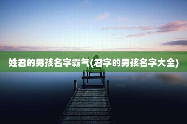 姓君的男孩名字霸气(君字的男孩名字大全)