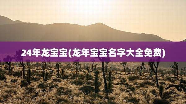 24年龙宝宝(龙年宝宝名字大全免费)