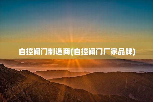 自控阀门制造商(自控阀门厂家品牌)