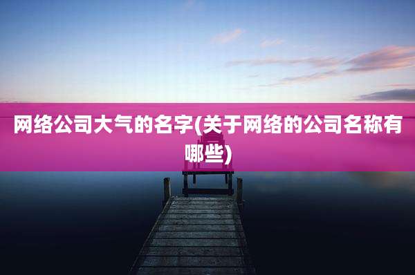 网络公司大气的名字(关于网络的公司名称有哪些)