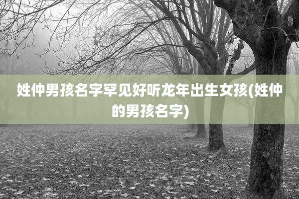 姓仲男孩名字罕见好听龙年出生女孩(姓仲的男孩名字)