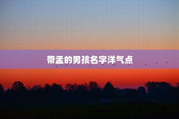 带孟的男孩名字洋气点
