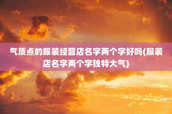 气质点的服装经营店名字两个字好吗(服装店名字两个字独特大气)