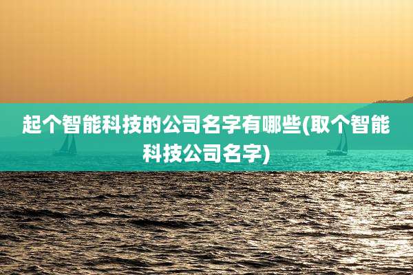 起个智能科技的公司名字有哪些(取个智能科技公司名字)