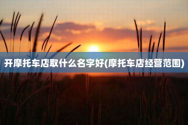 开摩托车店取什么名字好(摩托车店经营范围)