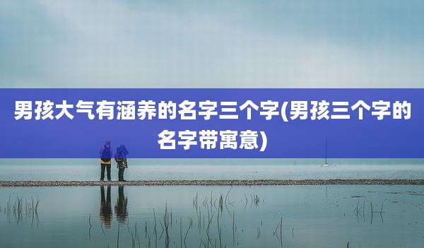 男孩大气有涵养的名字三个字(男孩三个字的名字带寓意)