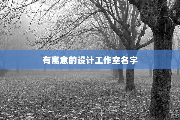 有寓意的设计工作室名字
