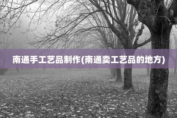 南通手工艺品制作(南通卖工艺品的地方)