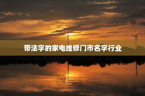 带法字的家电维修门市名字行业