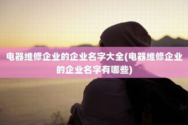 电器维修企业的企业名字大全(电器维修企业的企业名字有哪些)