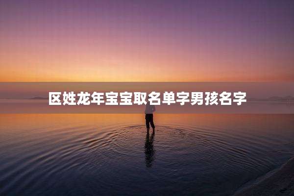 区姓龙年宝宝取名单字男孩名字