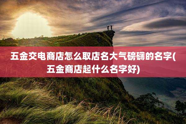五金交电商店怎么取店名大气磅礴的名字(五金商店起什么名字好)
