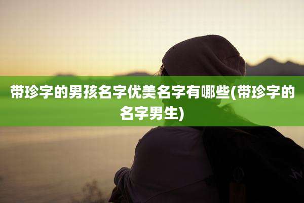 带珍字的男孩名字优美名字有哪些(带珍字的名字男生)