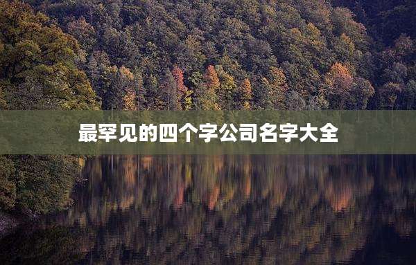 最罕见的四个字公司名字大全