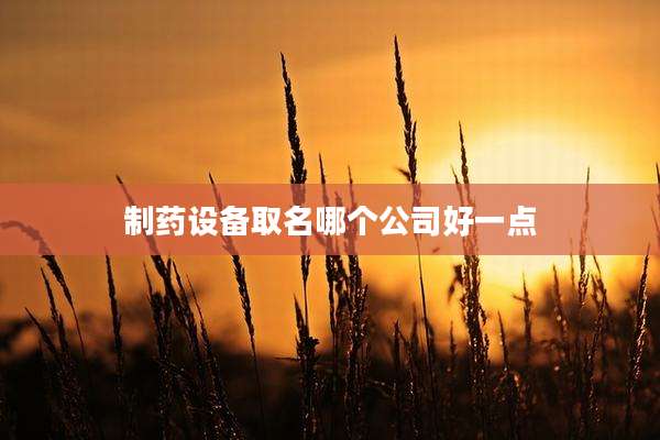 制药设备取名哪个公司好一点