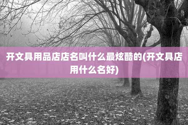 开文具用品店店名叫什么最炫酷的(开文具店用什么名好)