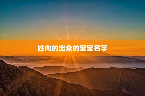 姓向的出众的宝宝名字