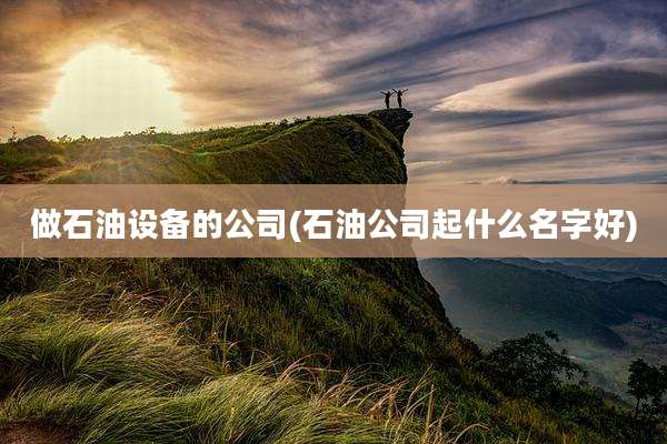 做石油设备的公司(石油公司起什么名字好)