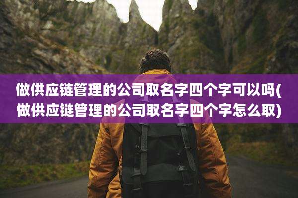 做供应链管理的公司取名字四个字可以吗(做供应链管理的公司取名字四个字怎么取)