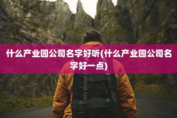 什么产业园公司名字好听(什么产业园公司名字好一点)